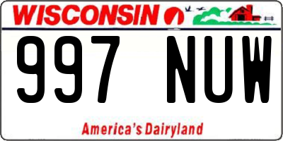 WI license plate 997NUW