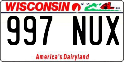 WI license plate 997NUX