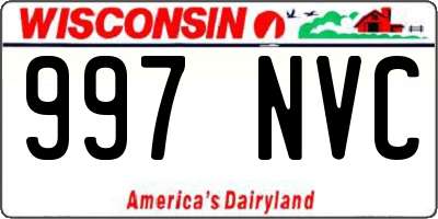 WI license plate 997NVC