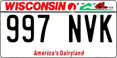 WI license plate 997NVK