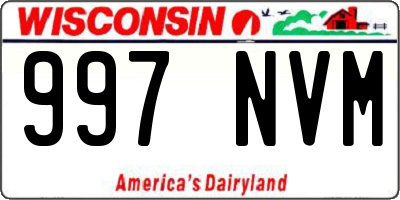 WI license plate 997NVM