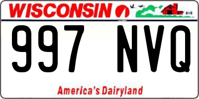 WI license plate 997NVQ