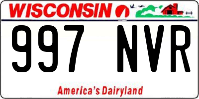 WI license plate 997NVR