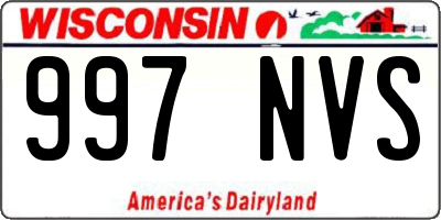 WI license plate 997NVS
