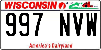WI license plate 997NVW