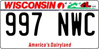 WI license plate 997NWC