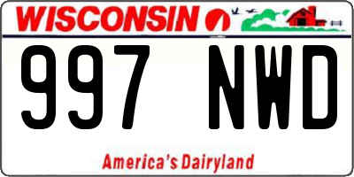 WI license plate 997NWD