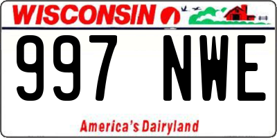 WI license plate 997NWE