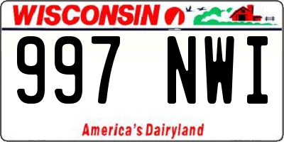 WI license plate 997NWI