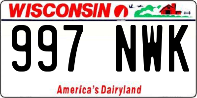 WI license plate 997NWK