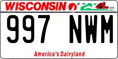 WI license plate 997NWM
