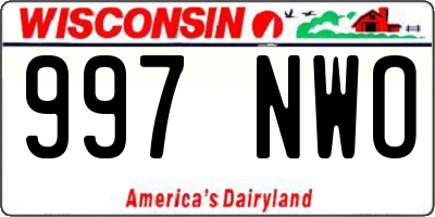 WI license plate 997NWO