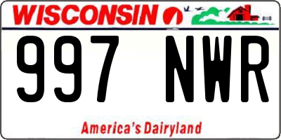 WI license plate 997NWR