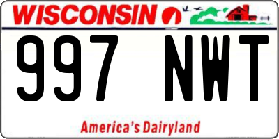 WI license plate 997NWT