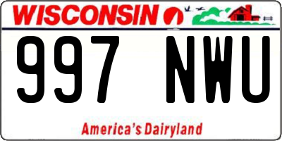 WI license plate 997NWU