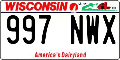 WI license plate 997NWX