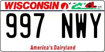 WI license plate 997NWY