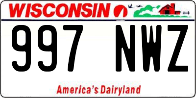 WI license plate 997NWZ