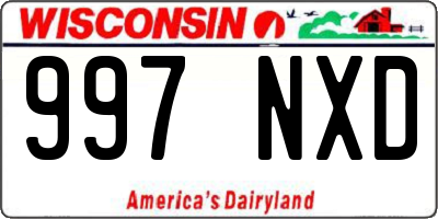 WI license plate 997NXD