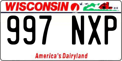 WI license plate 997NXP