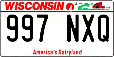 WI license plate 997NXQ