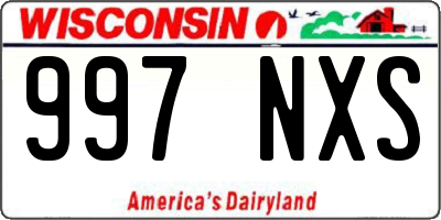WI license plate 997NXS