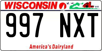WI license plate 997NXT