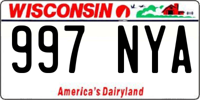 WI license plate 997NYA