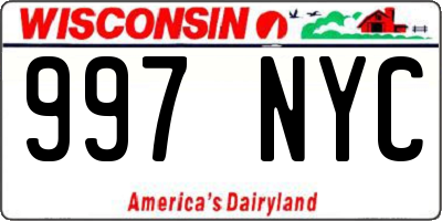 WI license plate 997NYC