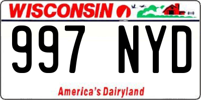 WI license plate 997NYD