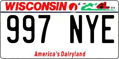 WI license plate 997NYE