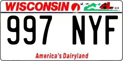 WI license plate 997NYF
