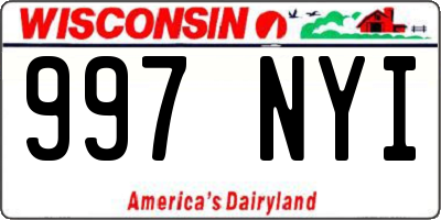WI license plate 997NYI