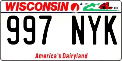 WI license plate 997NYK