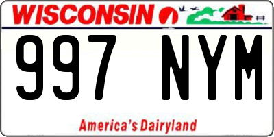 WI license plate 997NYM