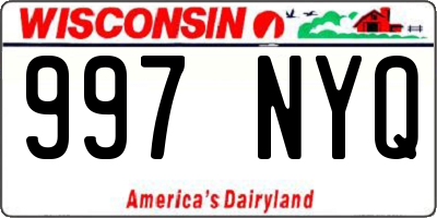WI license plate 997NYQ