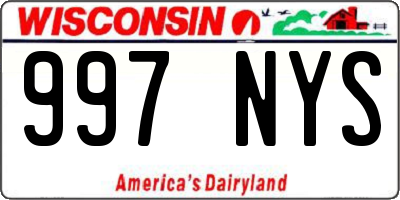 WI license plate 997NYS