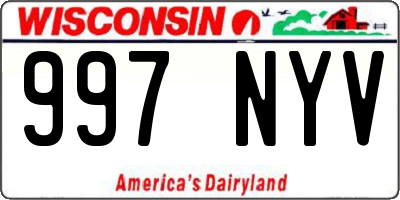 WI license plate 997NYV