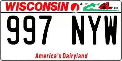 WI license plate 997NYW
