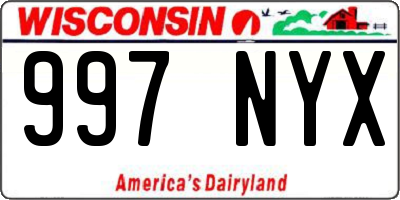 WI license plate 997NYX