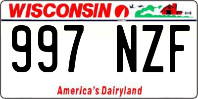 WI license plate 997NZF