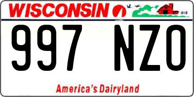 WI license plate 997NZO