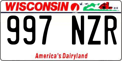 WI license plate 997NZR