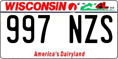 WI license plate 997NZS