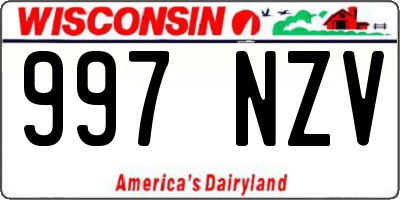 WI license plate 997NZV