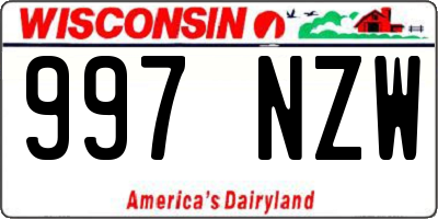 WI license plate 997NZW