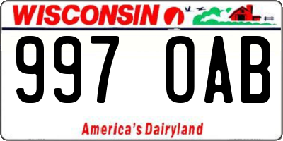 WI license plate 997OAB