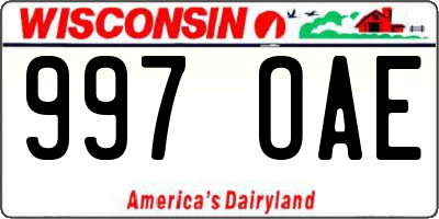 WI license plate 997OAE