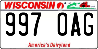 WI license plate 997OAG