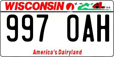 WI license plate 997OAH